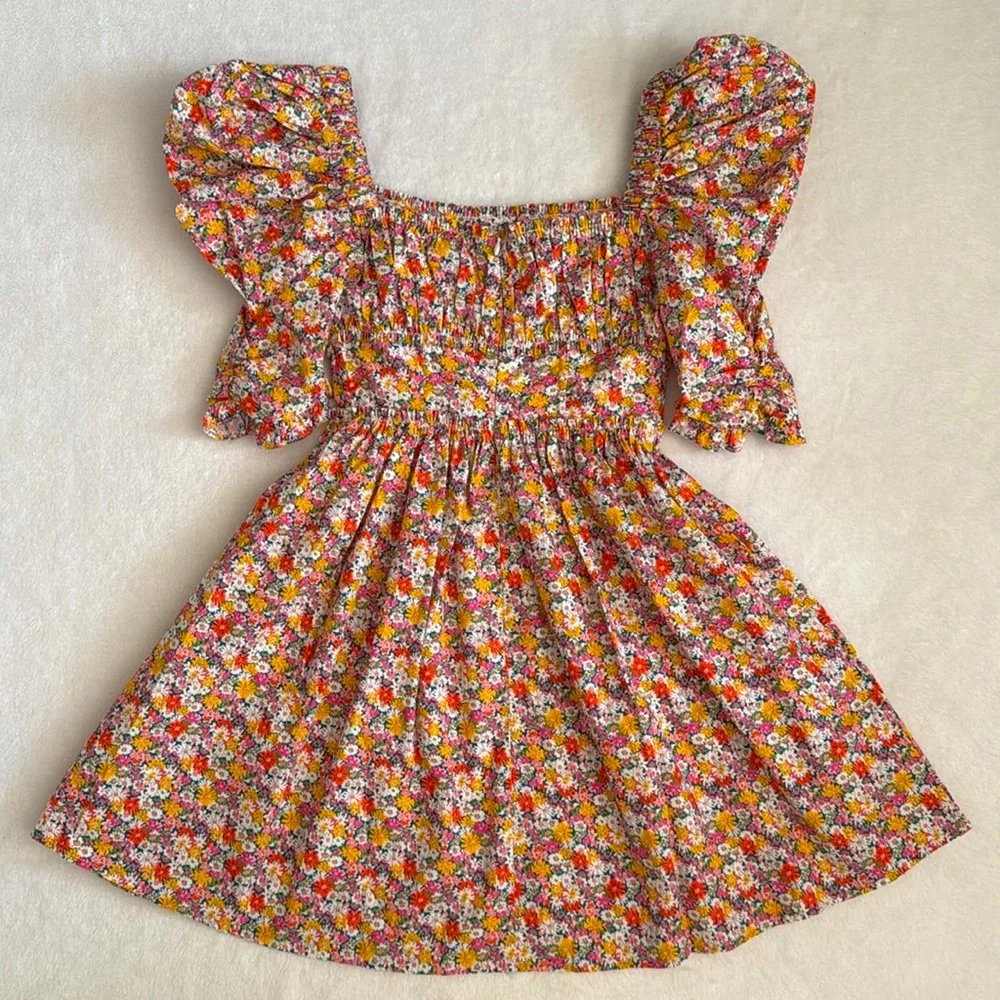 {NWT} For Love & Lemons | Libby Floral Babydoll Puff Sleeve Mini Dress (XXS/0) - Picture 12 of 16